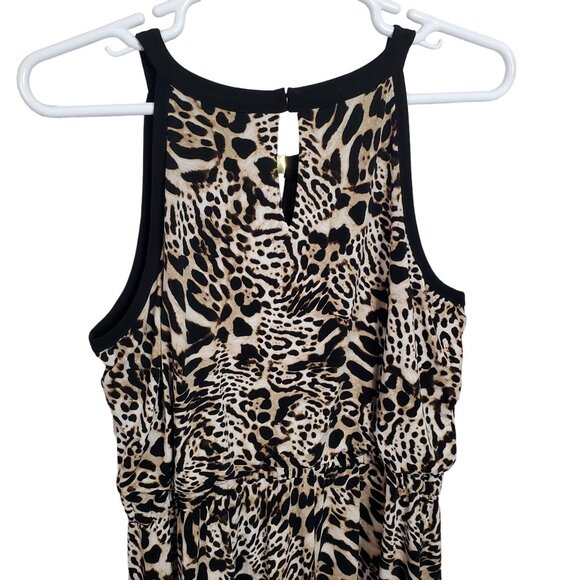 Calvin Klein Womens Size 1X Dress Animal Print Maxi Keyhole Flowing Drawstring - Picture 9 of 12